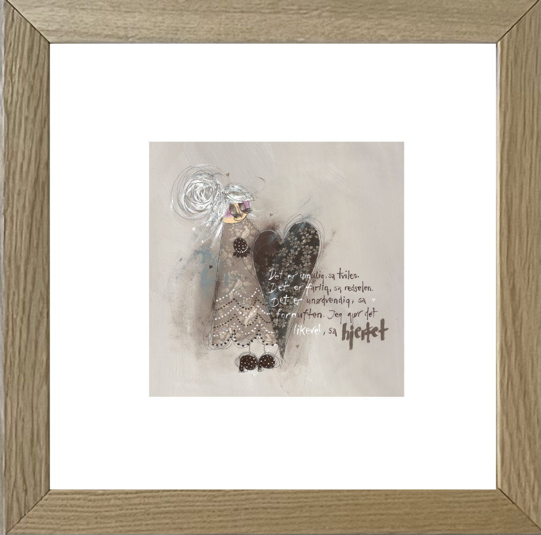 Tvilen med eikeramme 20x20 cm - kun 2stk igjen!